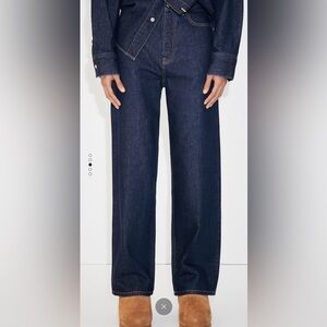 Mango Jeans and denim shirt set, wide leg jeans